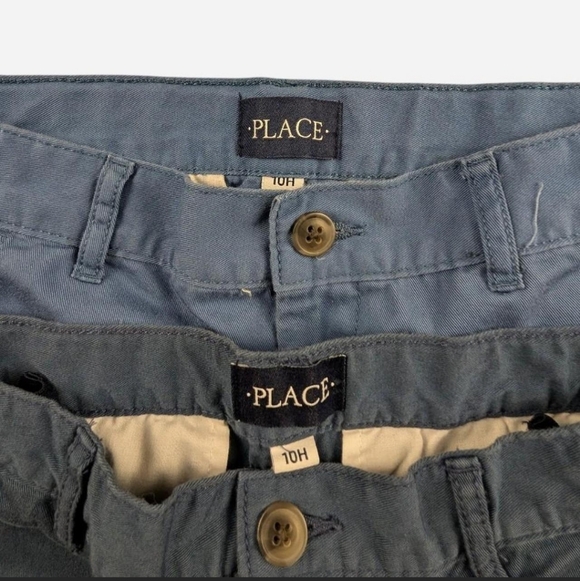 Children's‎ Place Boys 10 Husky light blue and dark blue chinos School Uniform - Picture 2 of 4